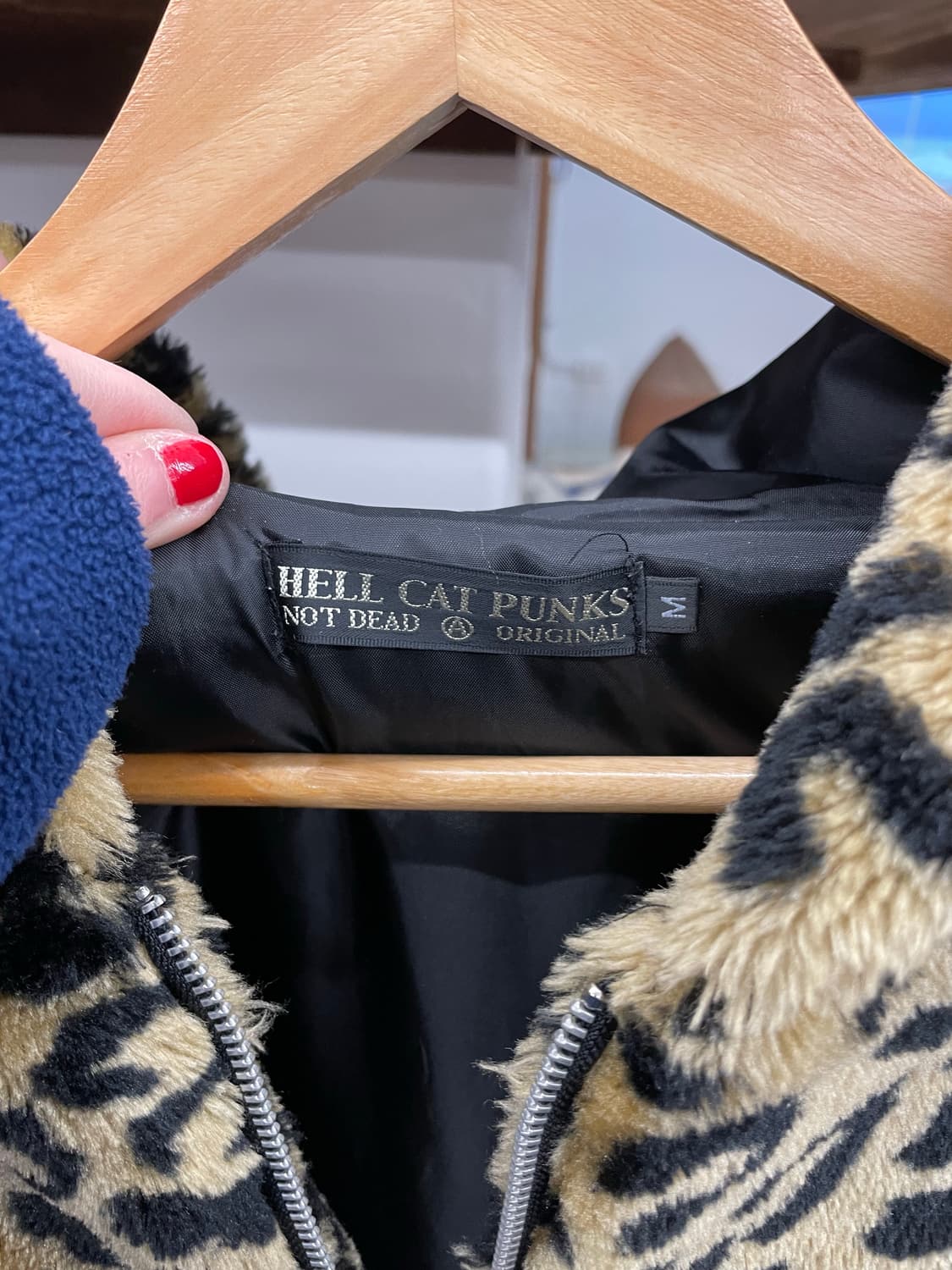 Japanese vtg 갸루 레오파드 후드 플리스 자켓 상품이미지7