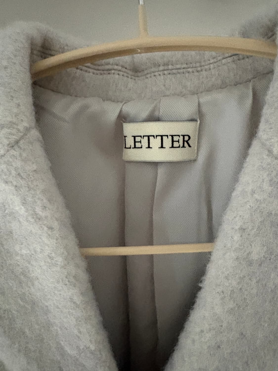 레터 테디 울코트재킷 라이트그레이 상품이미지2