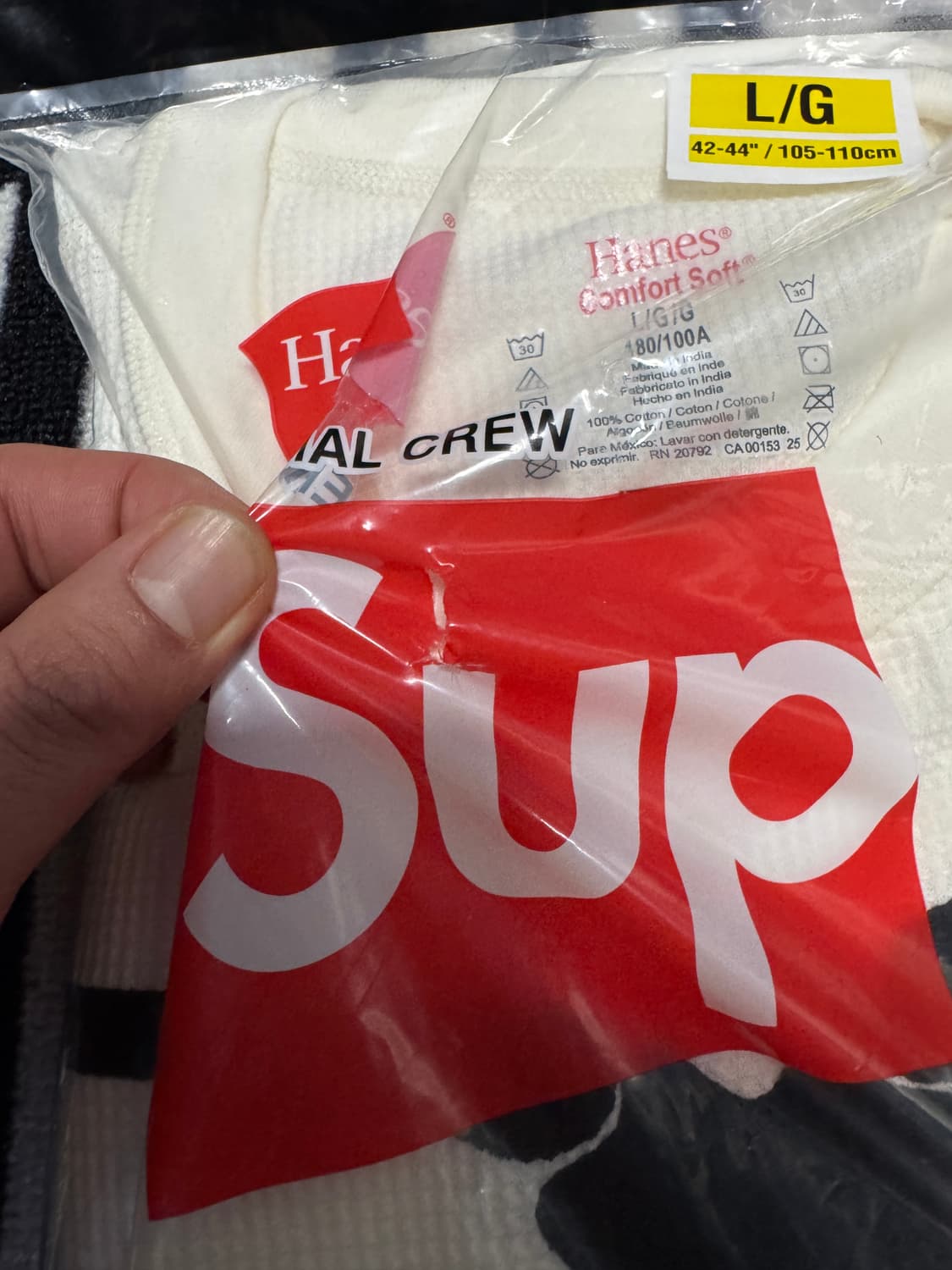 슈프림 헤인즈 본즈 써멀 크루 내츄럴 상품이미지3