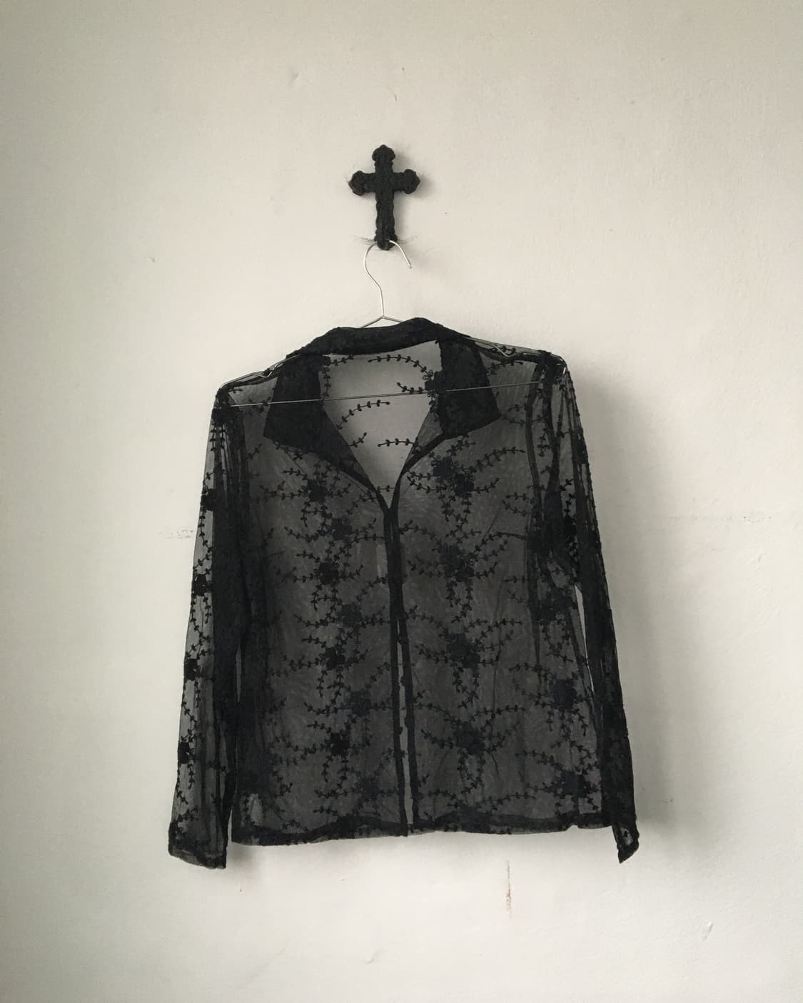 Pattern see through shirt 상품이미지2