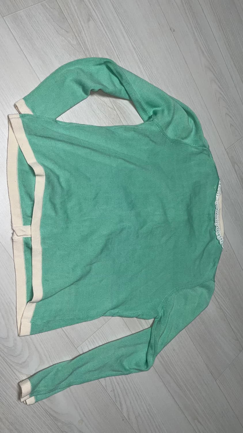 민트 레이스 진주알 가디건 상품이미지4