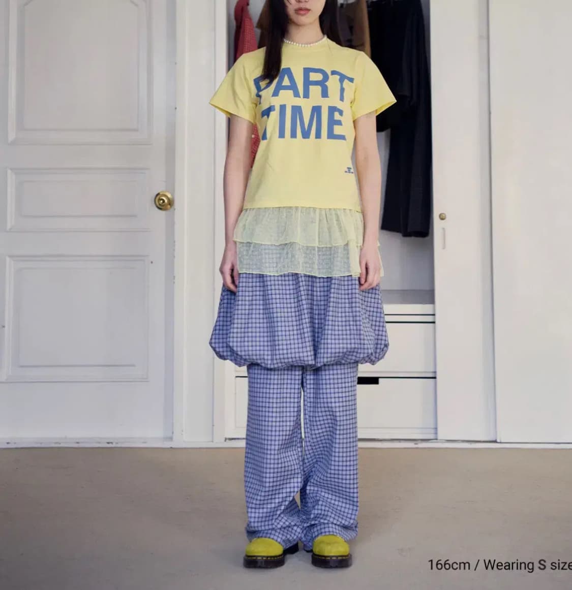 나이스고스트클럽 체크 벌룬 레이어드 스커트 팬츠 s사이즈 치마바지 상품이미지2
