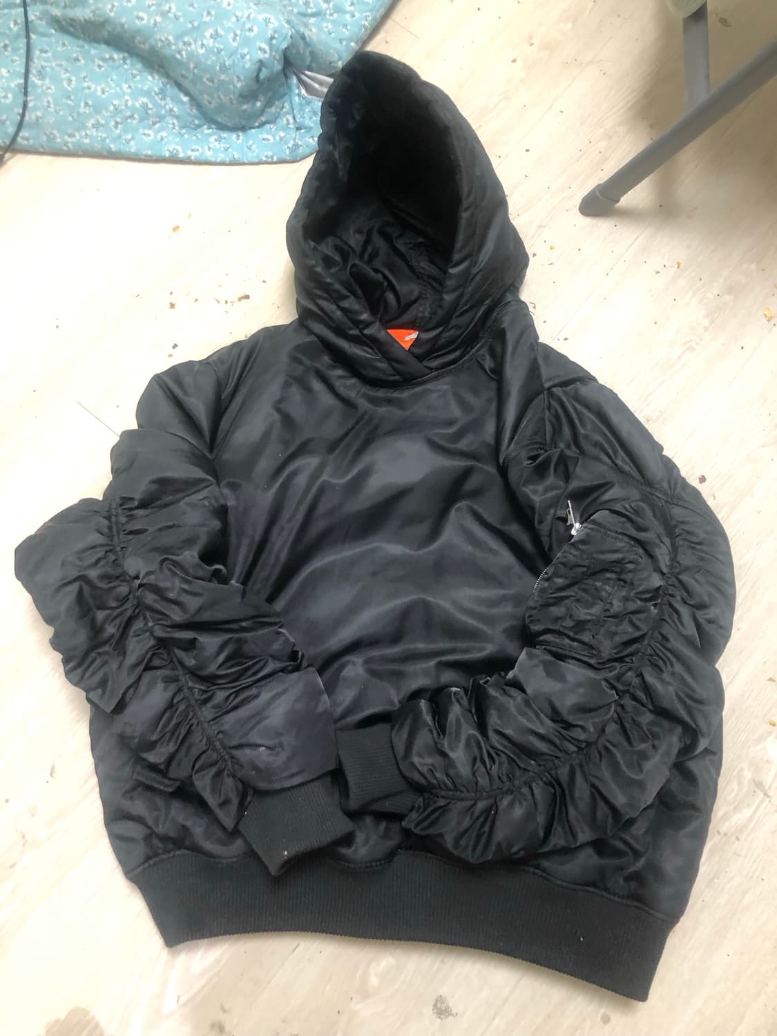 검정색 후드 일체형 항공점퍼 Ma-1 XL 105 사이즈 상품이미지1