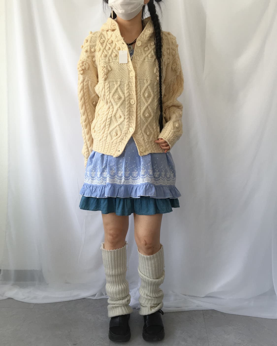 Pom pom woolen knit hood cardigan 상품이미지10