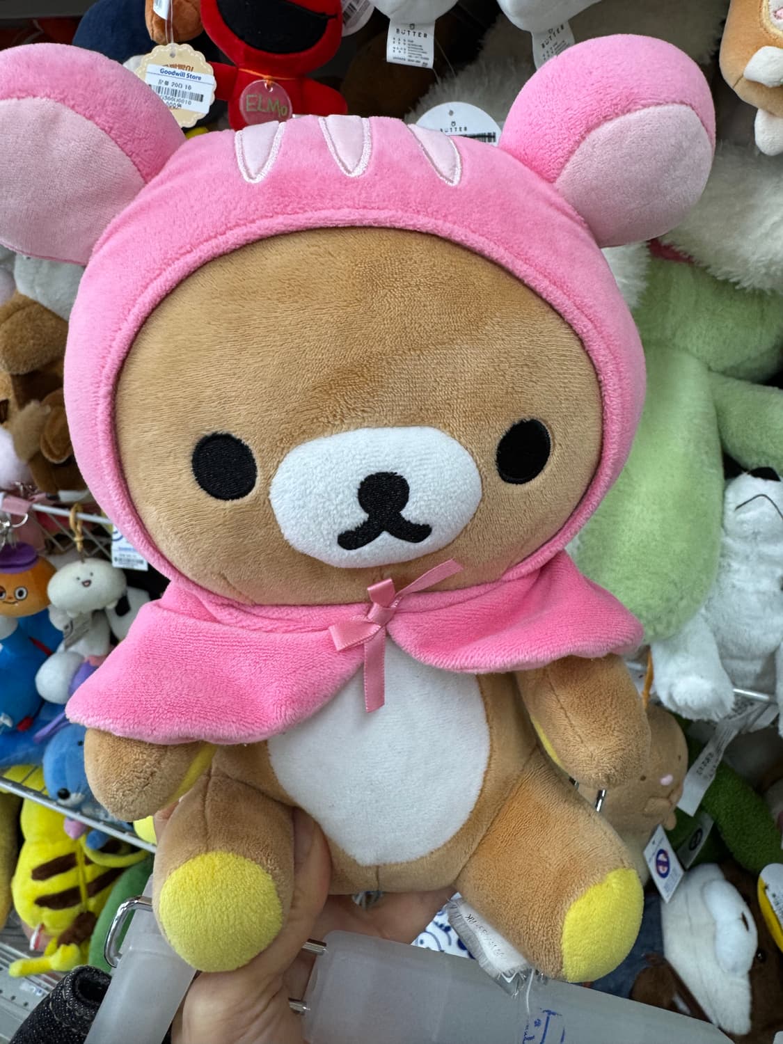 빈티지 고전 핑크 다람쥐망토 입은 리락쿠마 봉제인형 상품이미지10