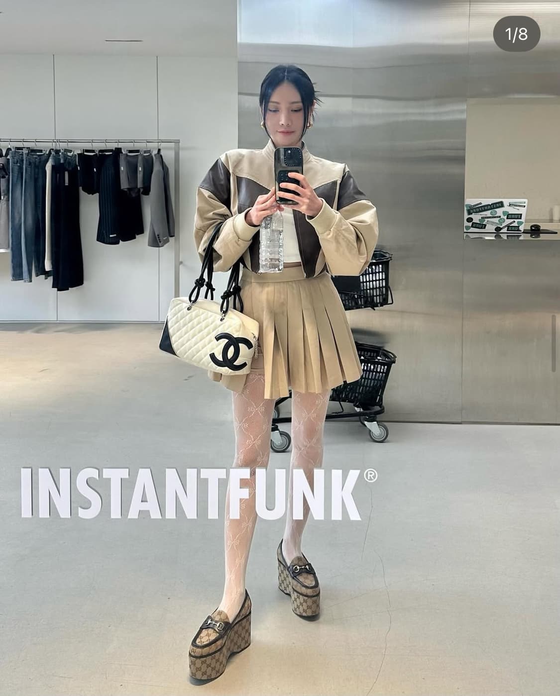 샤넬 깜봉 보스턴백 베이지 블랙 상품이미지10