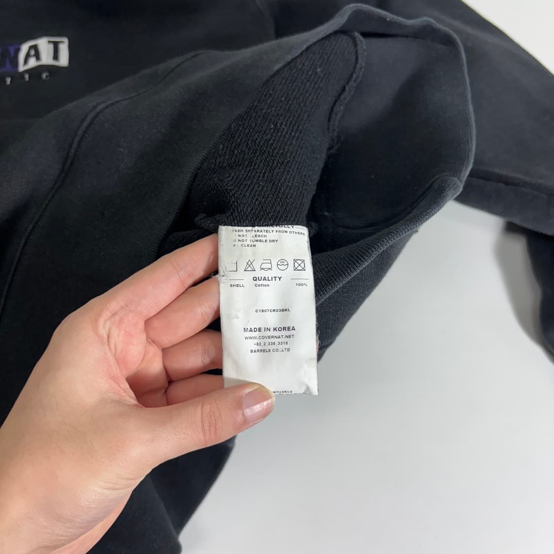 L 커버낫 블랙 컬러로고 맨투맨 상품이미지5