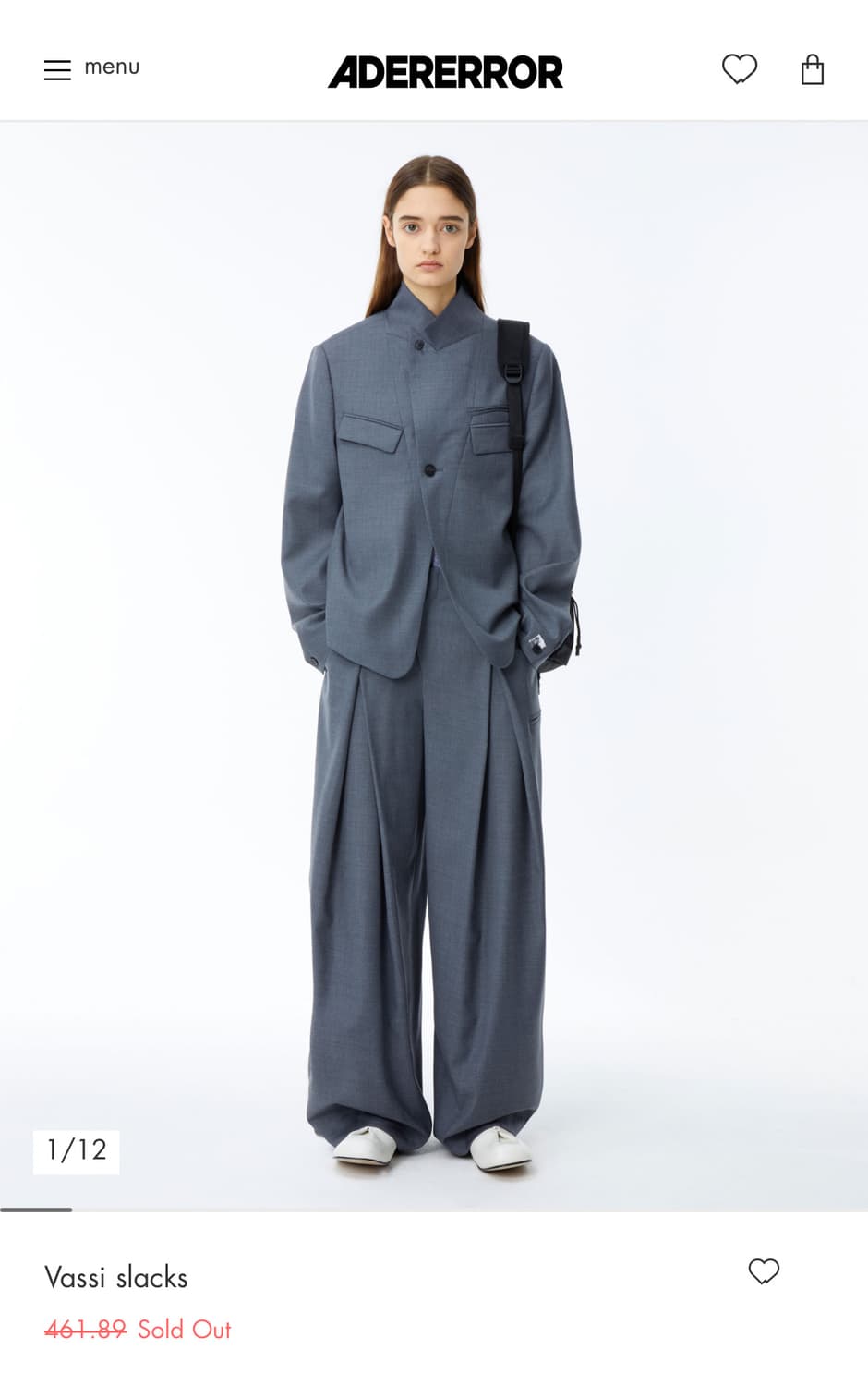 아더에러 24ss vassi slacks 바시 슬랙스 grey M  상품이미지1