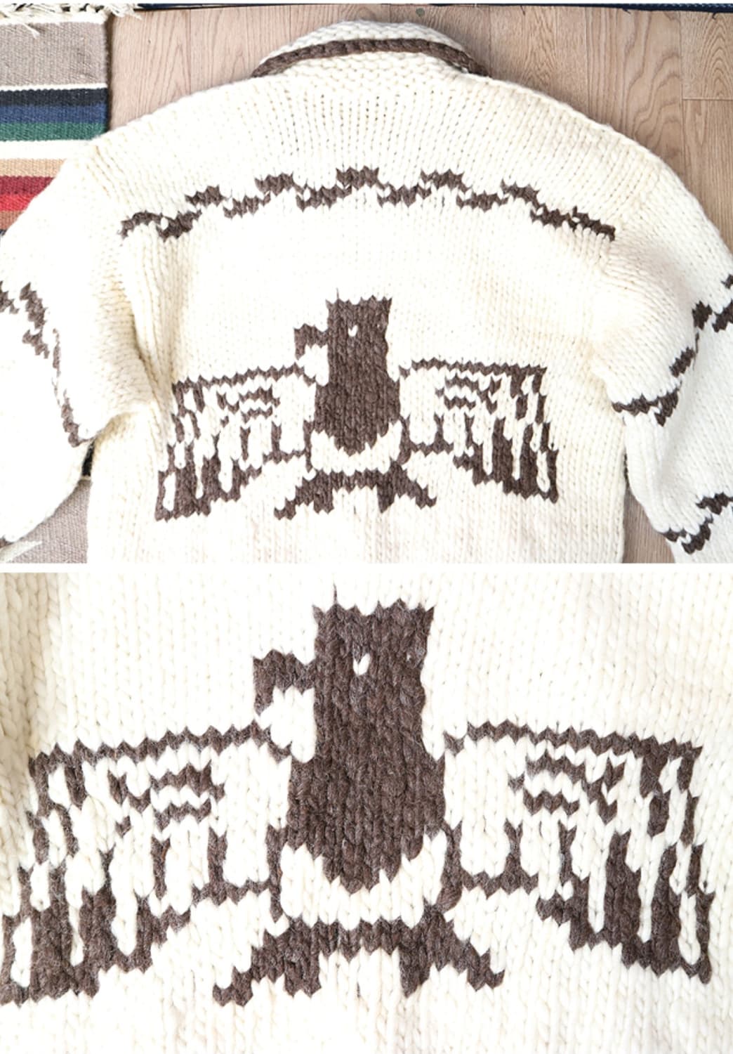 캐나다 핸드메이드 양모100% 인디언 코위찬 스웨터 cowichan

 상품이미지7