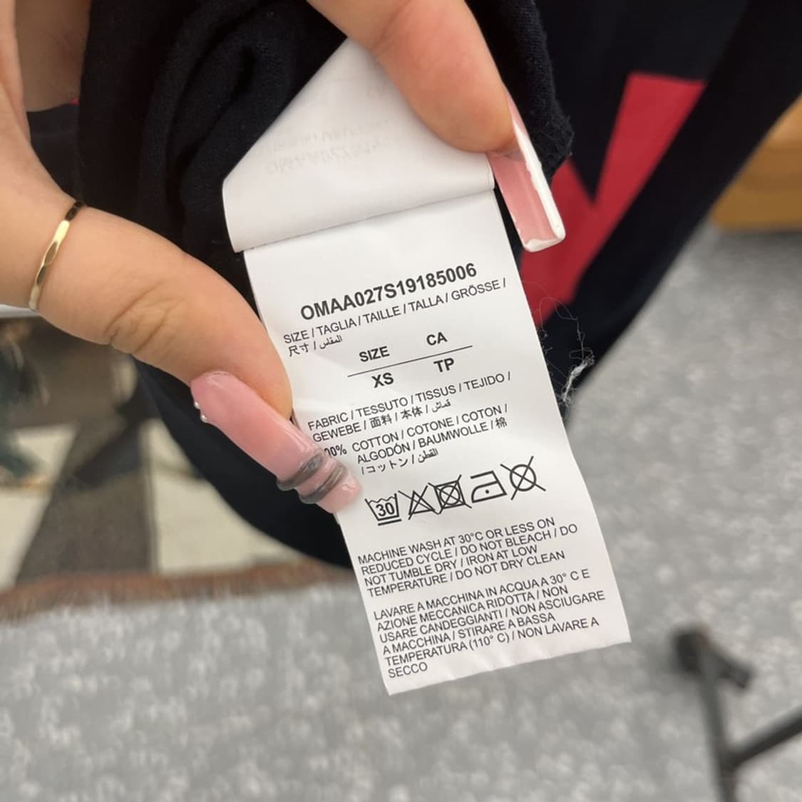 오프화이트 디아그 스플릿 스트릿 펑크 반팔티 XS C12214 상품이미지7
