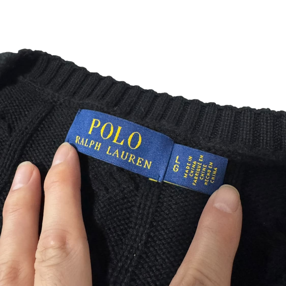 신형 폴로 랄프로렌 블랙 꽈배기 니트 상품이미지3