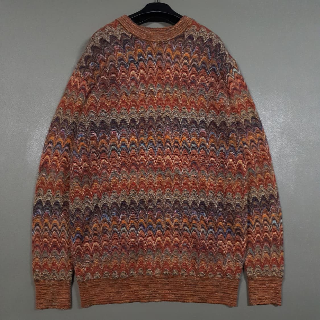 실측 M) 미쏘니 이태리 명품 에스닉 패턴 니트 크루넥 스웨터 희귀 상품이미지1