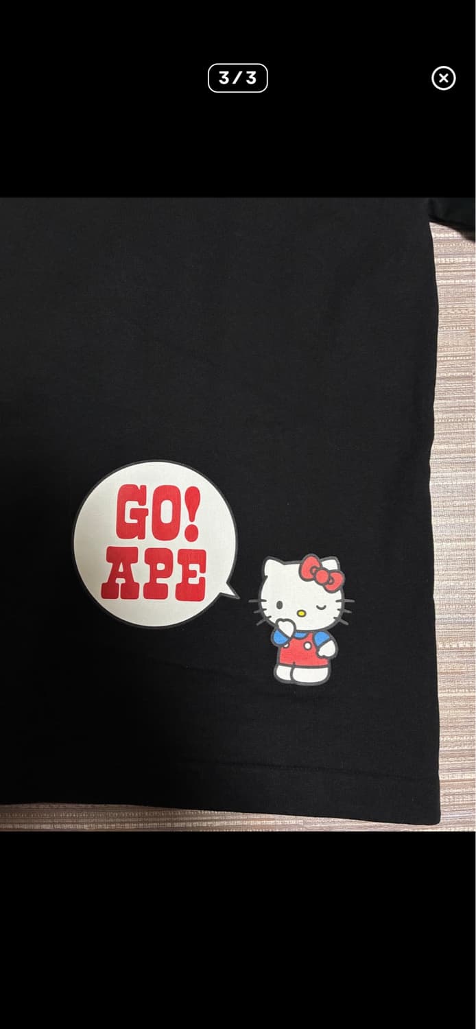 급처새거)베이프 헬로키티 콜리지 티셔츠반팔 산리오 콜라보 bape 140 상품이미지3