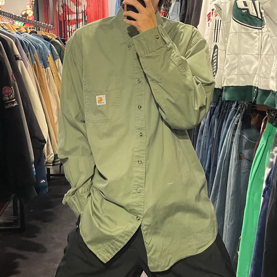 [IM] carhartt 칼하트 올리브 긴팔셔츠 상품이미지1