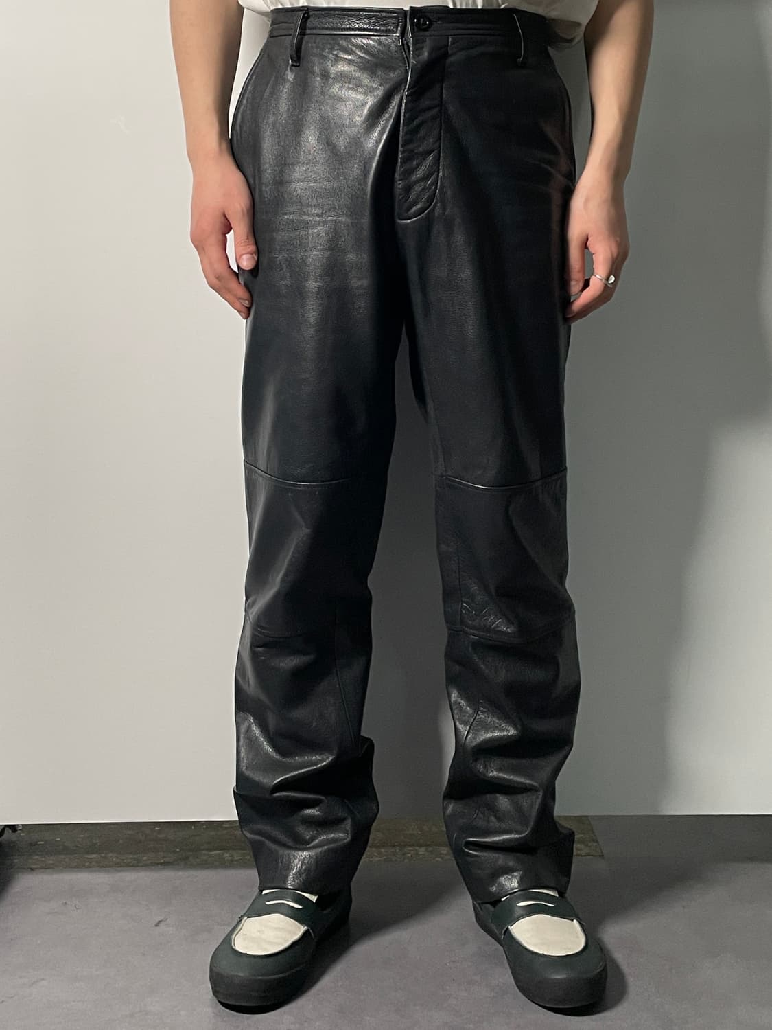 (새상품) 엠포리오 아르마니 레더 팬츠 (onp.23)  상품이미지1