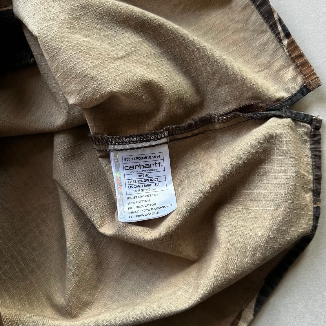 [M]칼하트 WIP 카모플라주 립스탑 워크 셔츠 상품이미지9