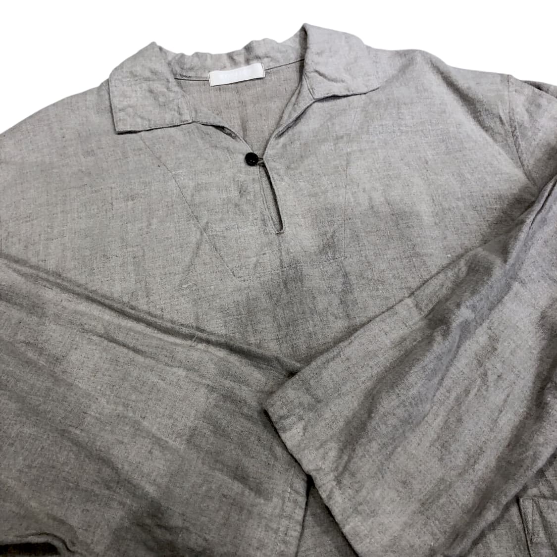 네스트로브컨팩트 기모 블랙리넨 피셔맨 스모크 셔츠 상품이미지7