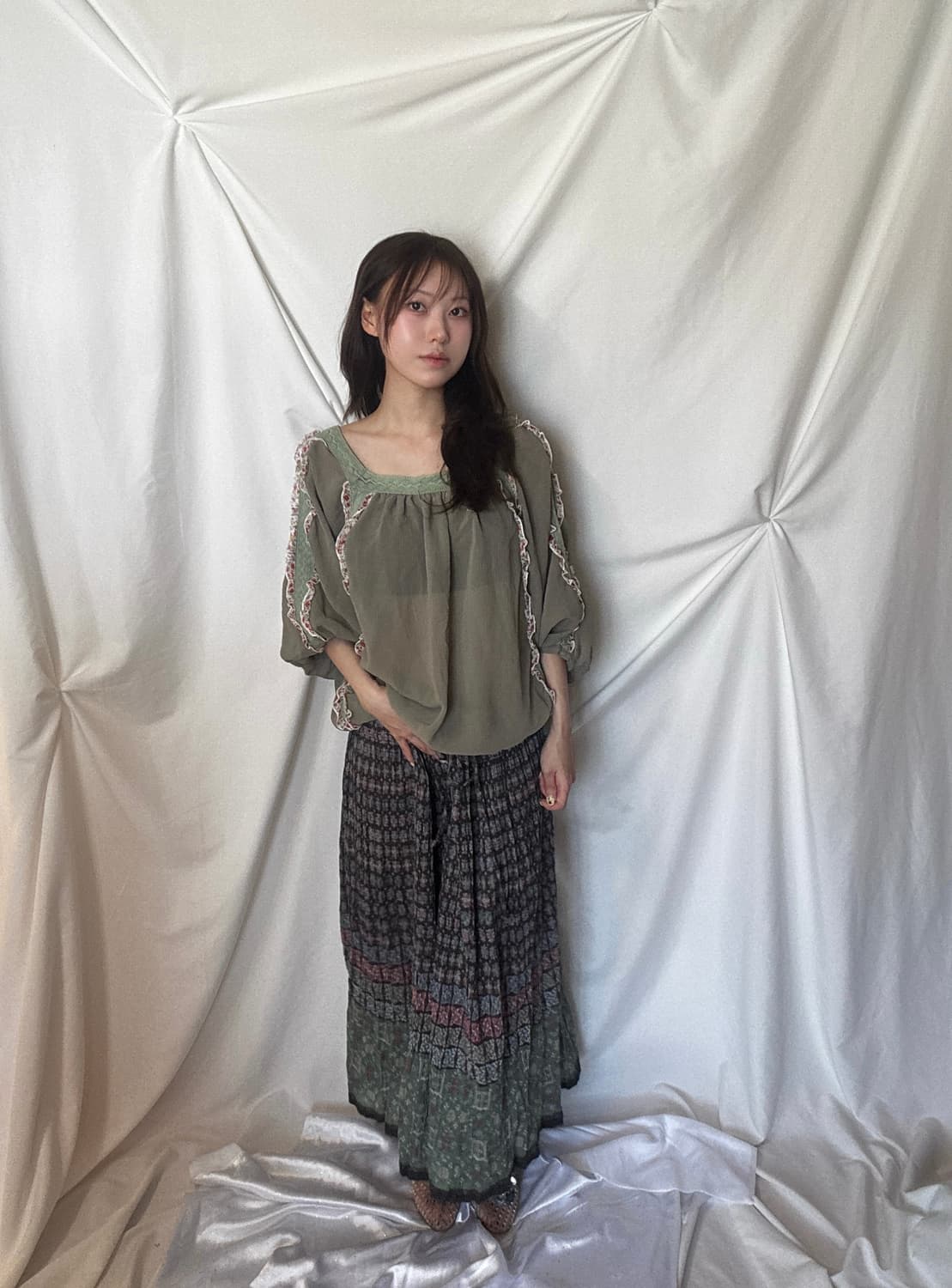 잔꽃 레이스 탑 상품이미지3