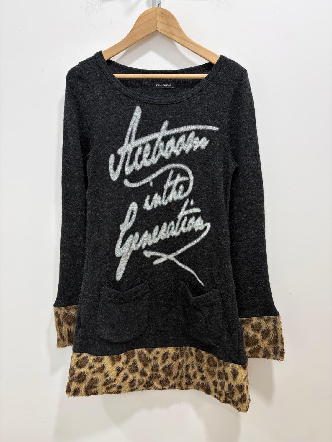Millennia 호피 레오파드 갸루 니트 티셔츠 상품이미지5