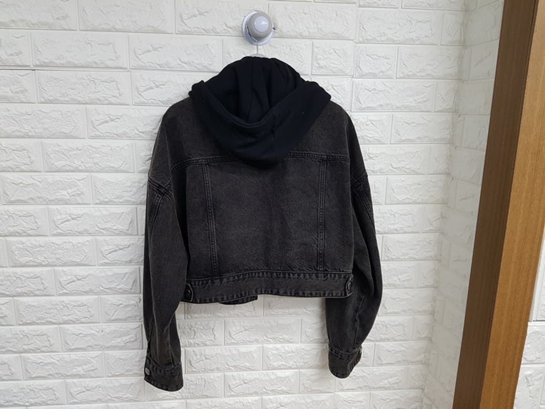 스파오 크롭 후드 데님 자켓 여성S (55-66)숏 오버핏 상품이미지6