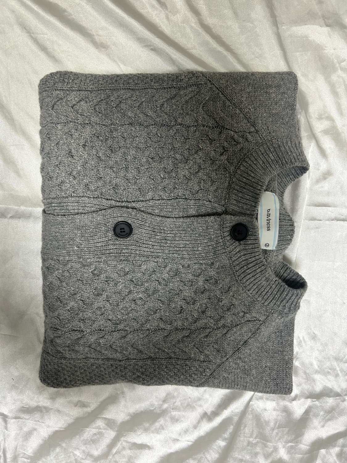 (새상품) 웨이비니스 Double Texture Round-neck Ca 상품이미지5