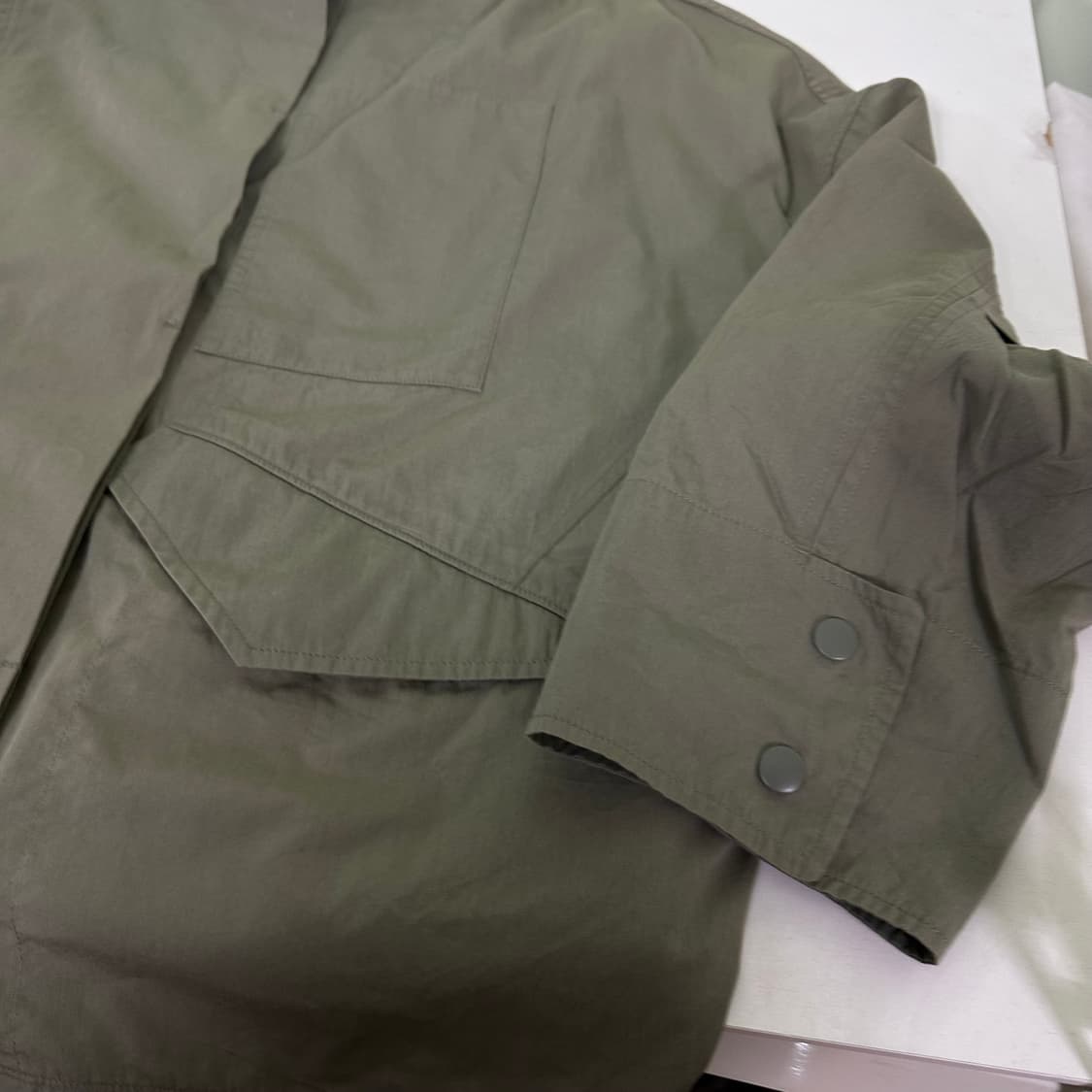 우먼OS 시스템 가오리오버핏 라이트카키 카라포인트 야상자켓 상품이미지2