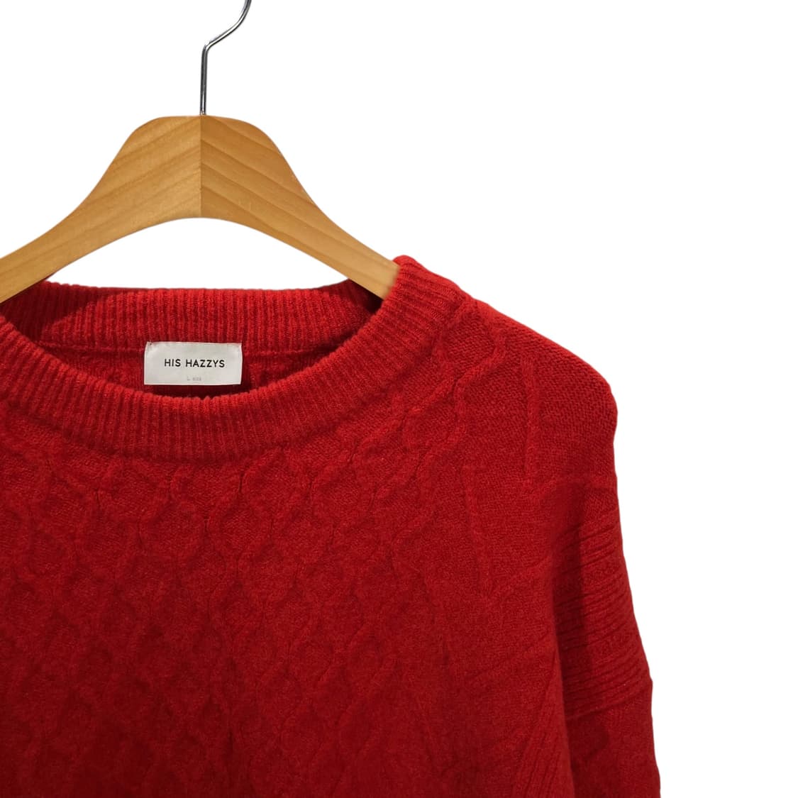 히스헤지스 레드 패턴 니트 상품이미지3