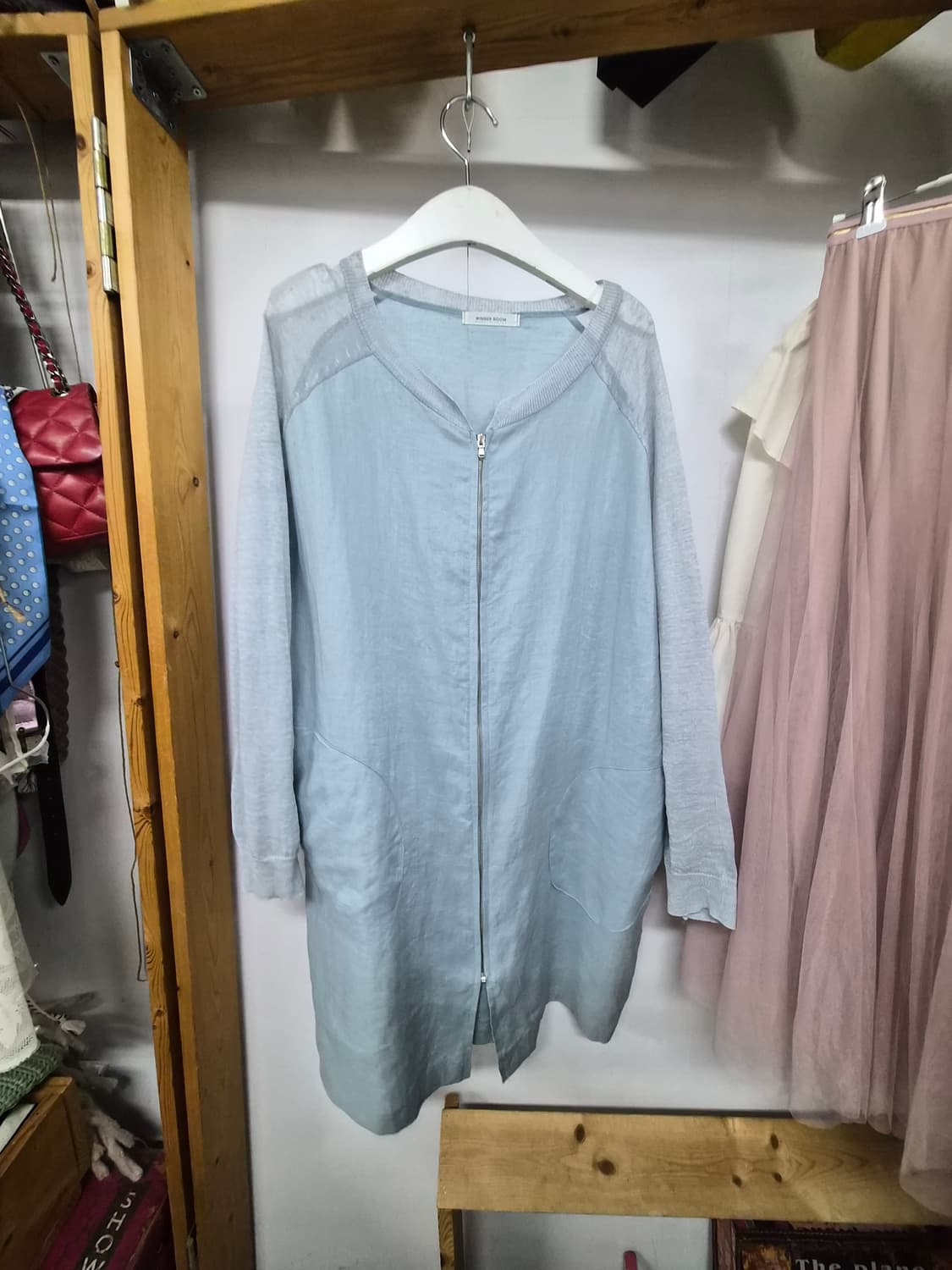 린넨 집업 롱 가디건 상품이미지4