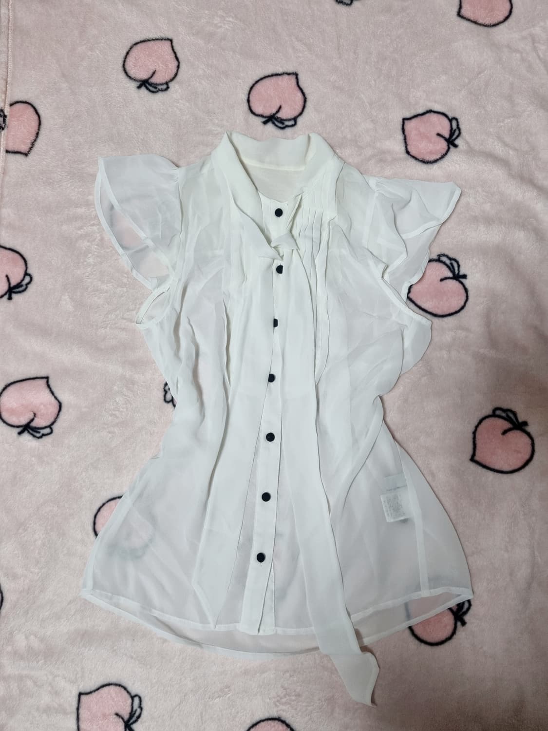 일본빈티지 프릴 화이트 블라우스 상품이미지1