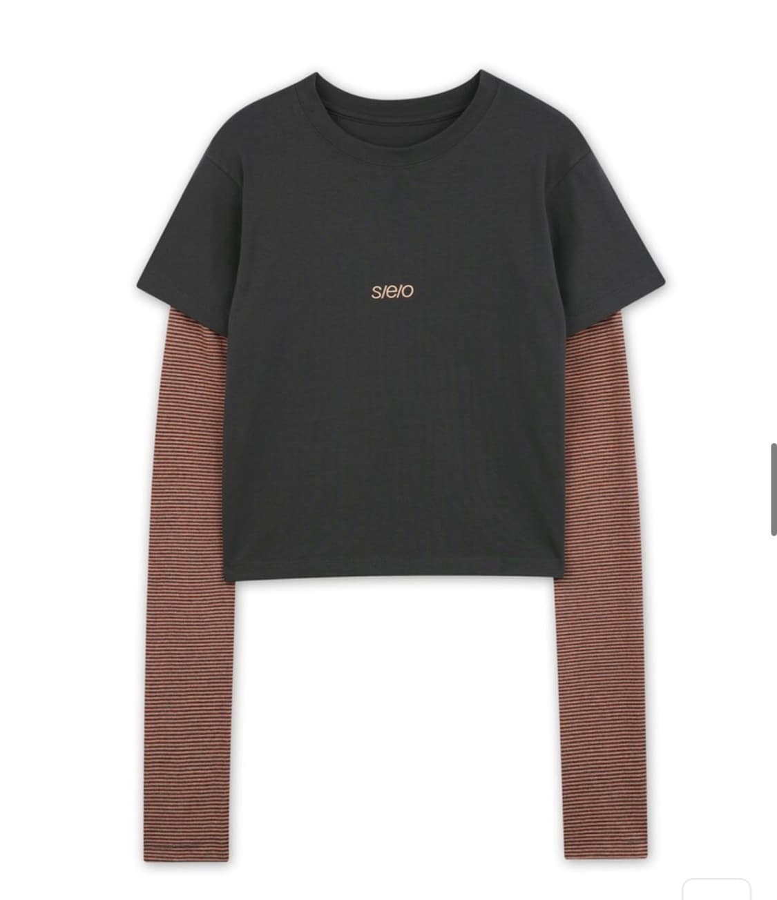 s/e/o STRIPE LAYERED TEE CHARCOAL 상품이미지1