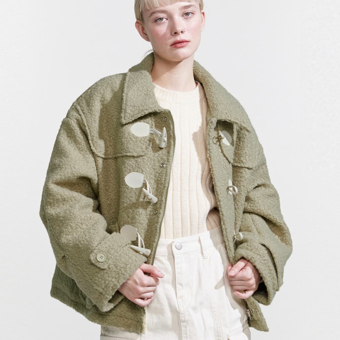 노이아고(NOIAGO) 테리 더플코트 프리사이즈 새상품 상품이미지2