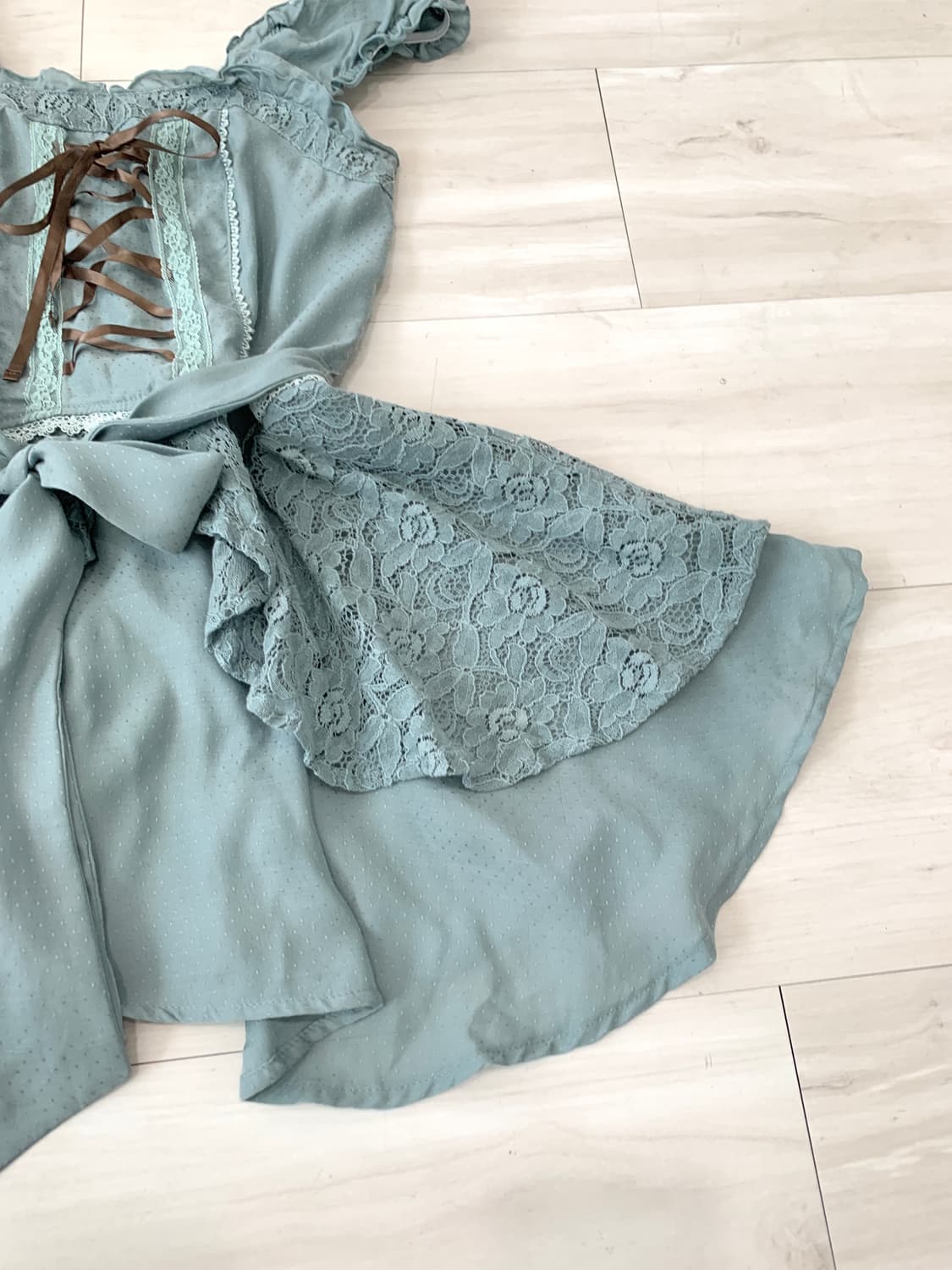 Emerald Mint Fairy Off-Shoulder Dress 상품이미지10