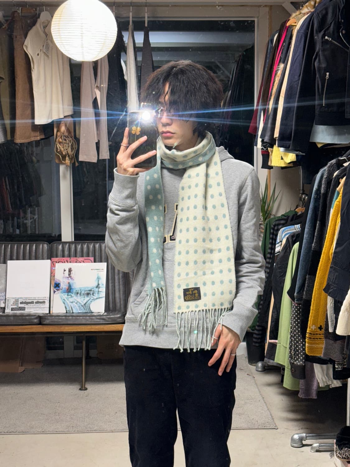 Glen prince 램스울 도트 머플러 상품이미지4