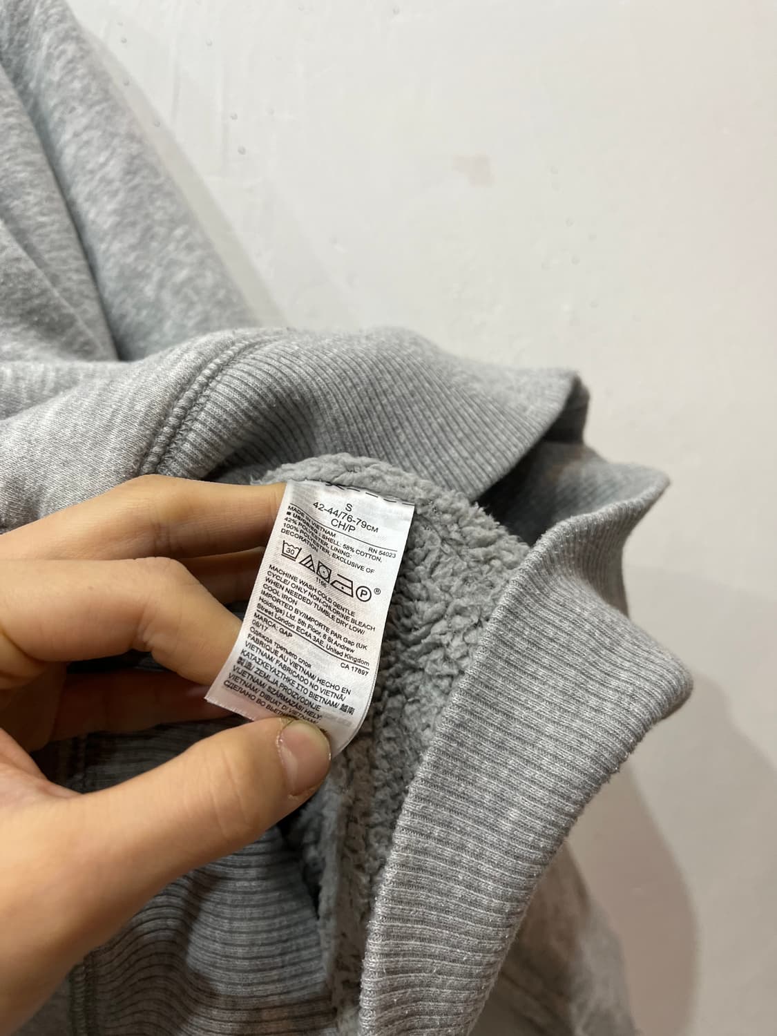 GAP 갭 이너플리스 후드집업 그레이  상품이미지5