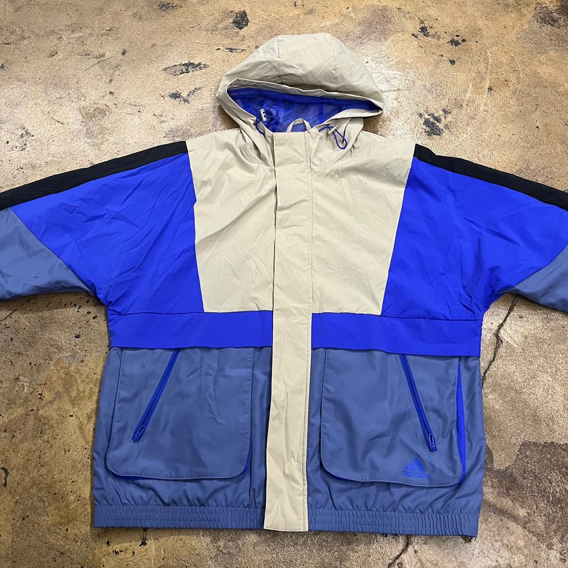 [정품/XL] 아디다스 컬러블록 후드 바람막이 자켓 b16 상품이미지3
