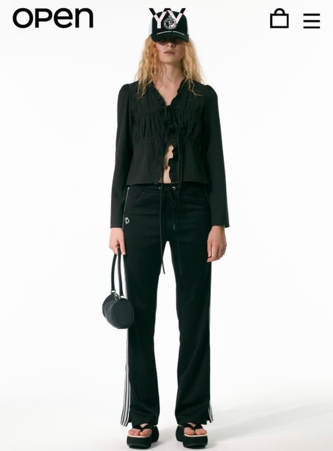 더오픈프로덕트 테이프드 저지 트랙팬츠 바지 블랙 1 상품이미지4