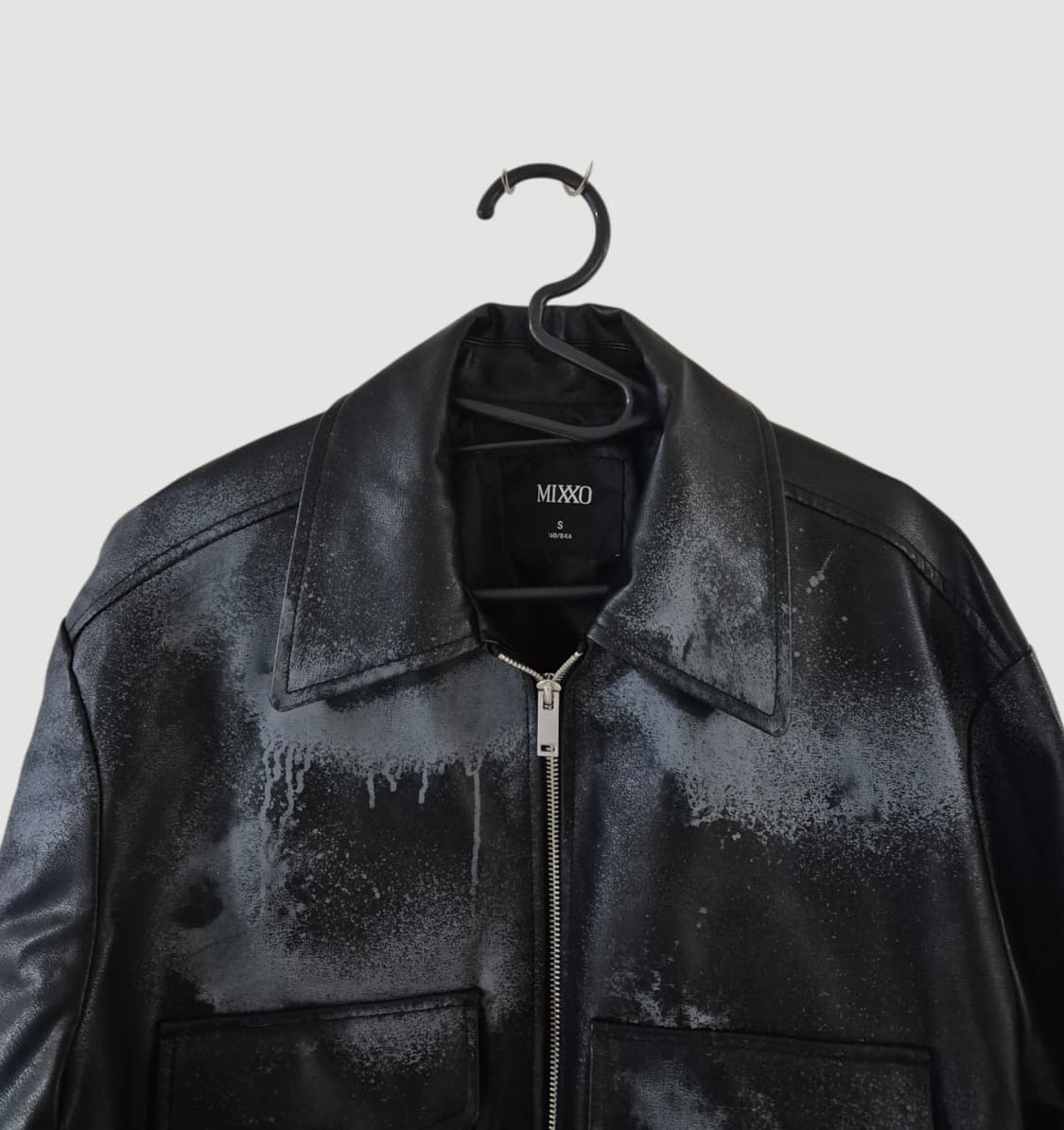 미쏘 여자 크롭 가죽자켓 오버핏 상품이미지2