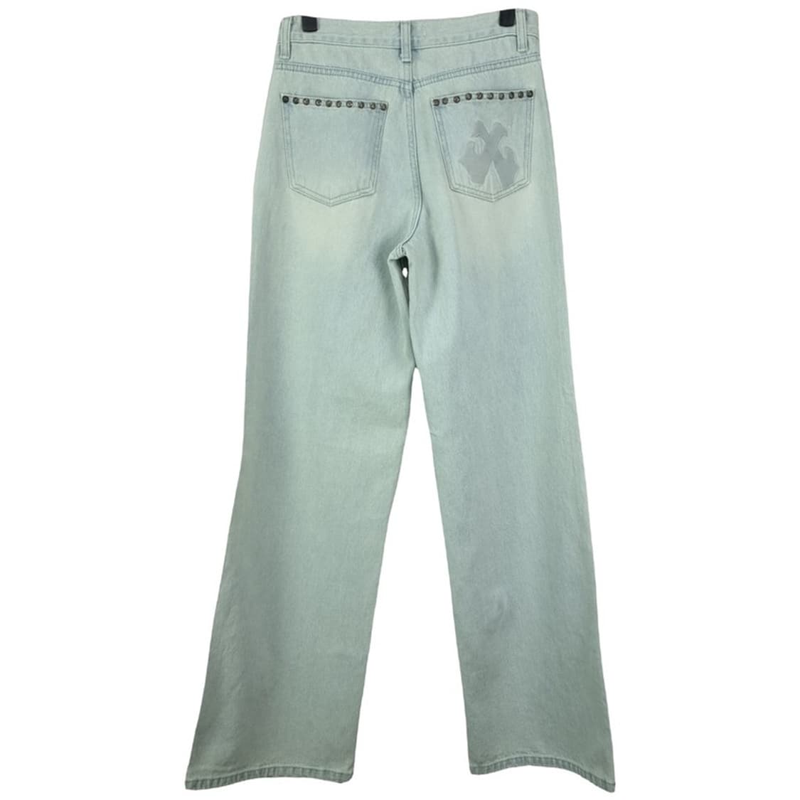 [LEEY YEEL] 아이스워싱 스터드 리벳 와이드 데님팬츠 M19763 상품이미지3