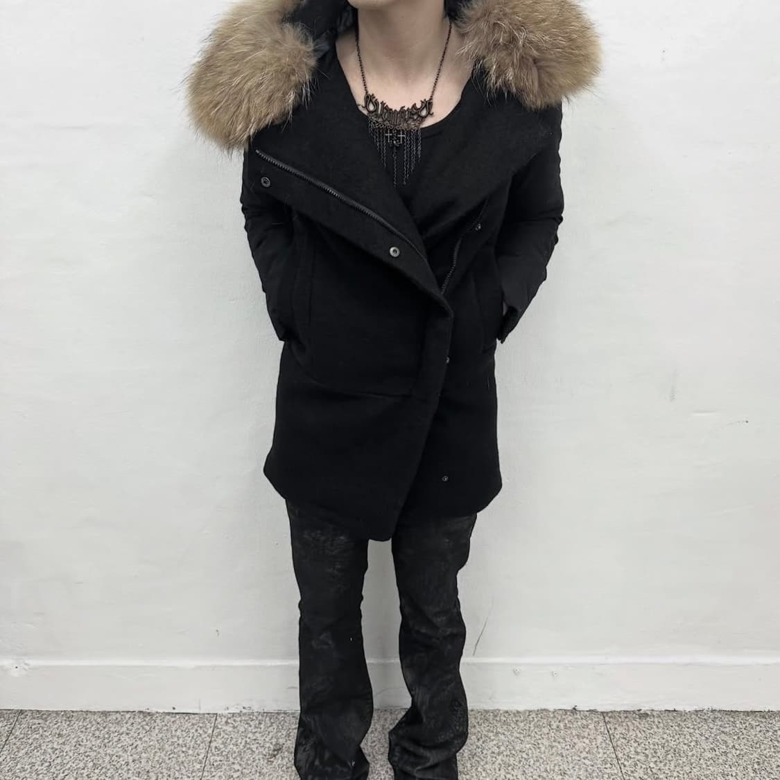 Asymmetry fur jacket 상품이미지2