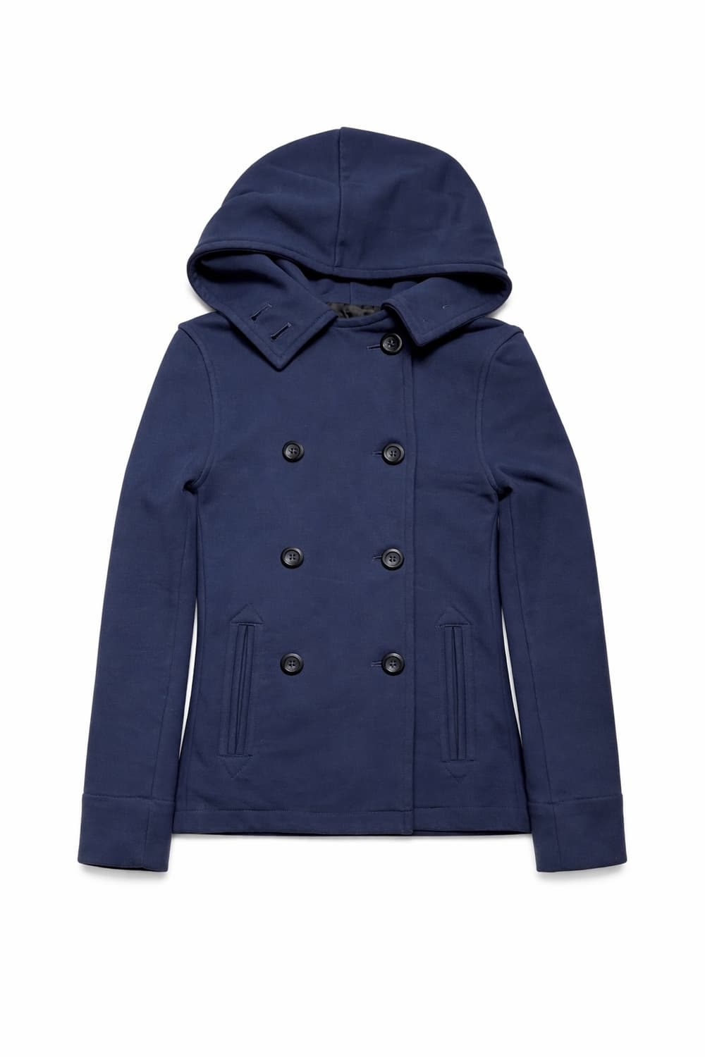 JPN 일본 빈티지 모리걸 y2k 네이비 스웻 더블버튼 후드 자켓 S 상품이미지1