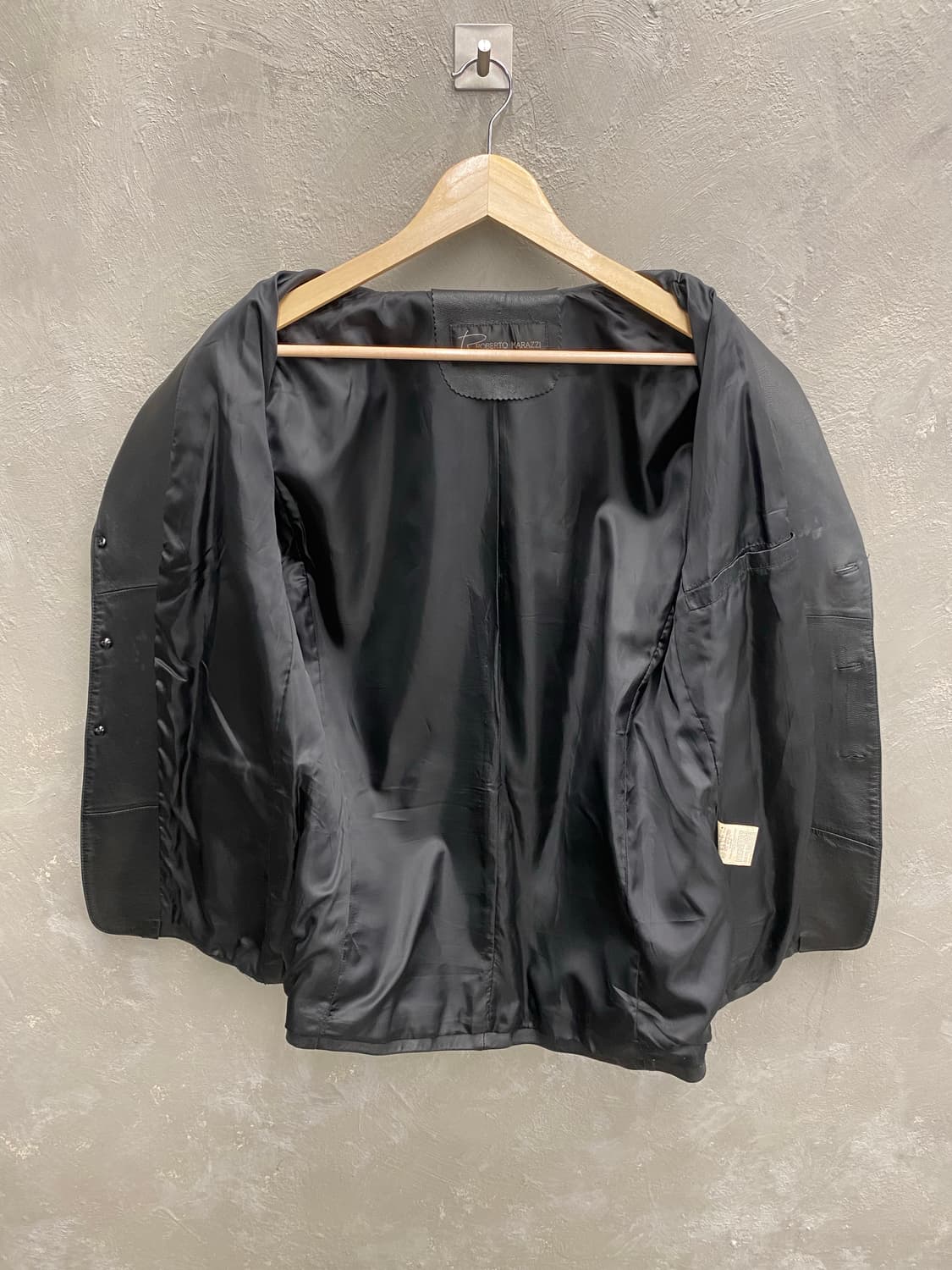 [L] 90-00s Vtg 블랙 쉽스킨 레더 블레이저 상품이미지3