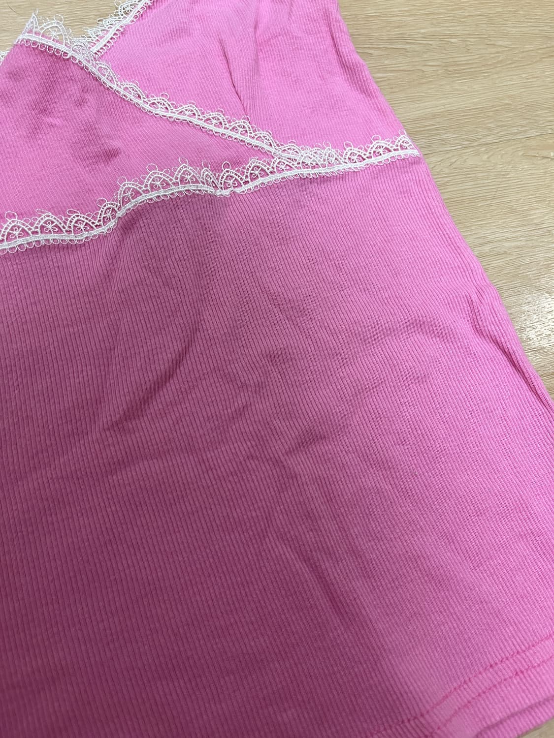 핑크 레이스 골지 나시  상품이미지2