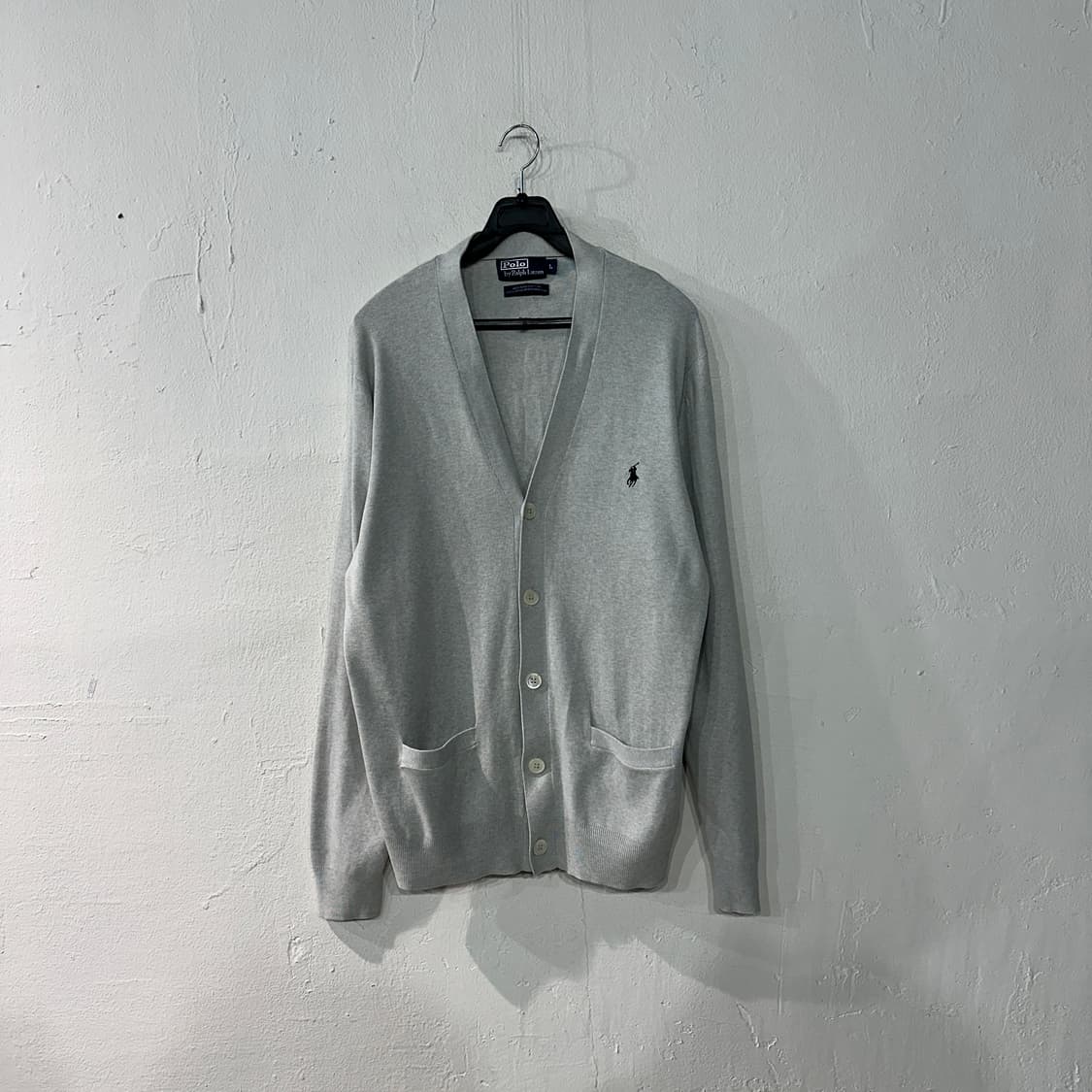 폴로랄프로렌 그레이 피마코튼 가디건 L 상품이미지1