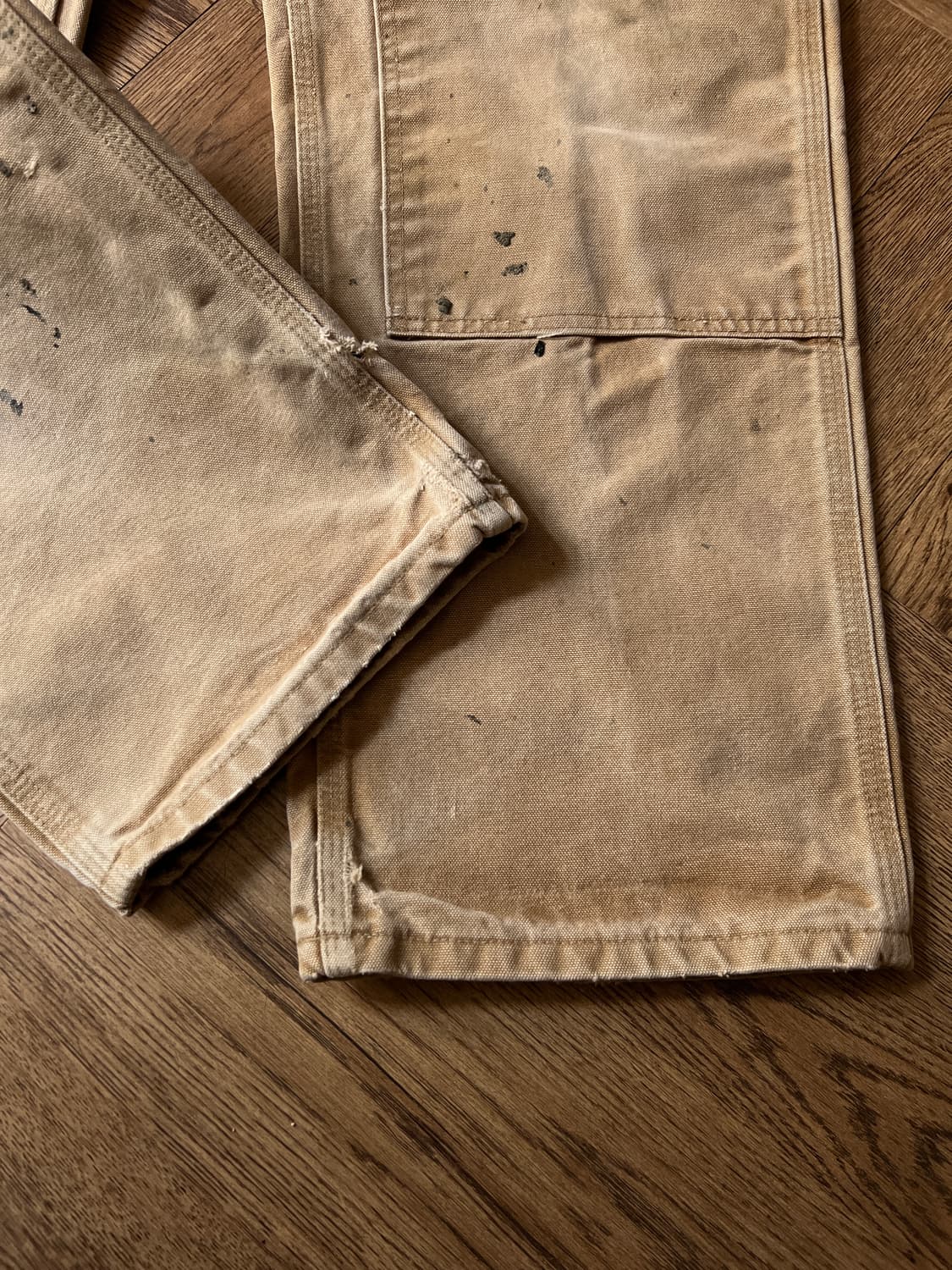 [36]칼하트 Made in USA 더티 페이딩 브라운 더블니 워크 팬츠 상품이미지6