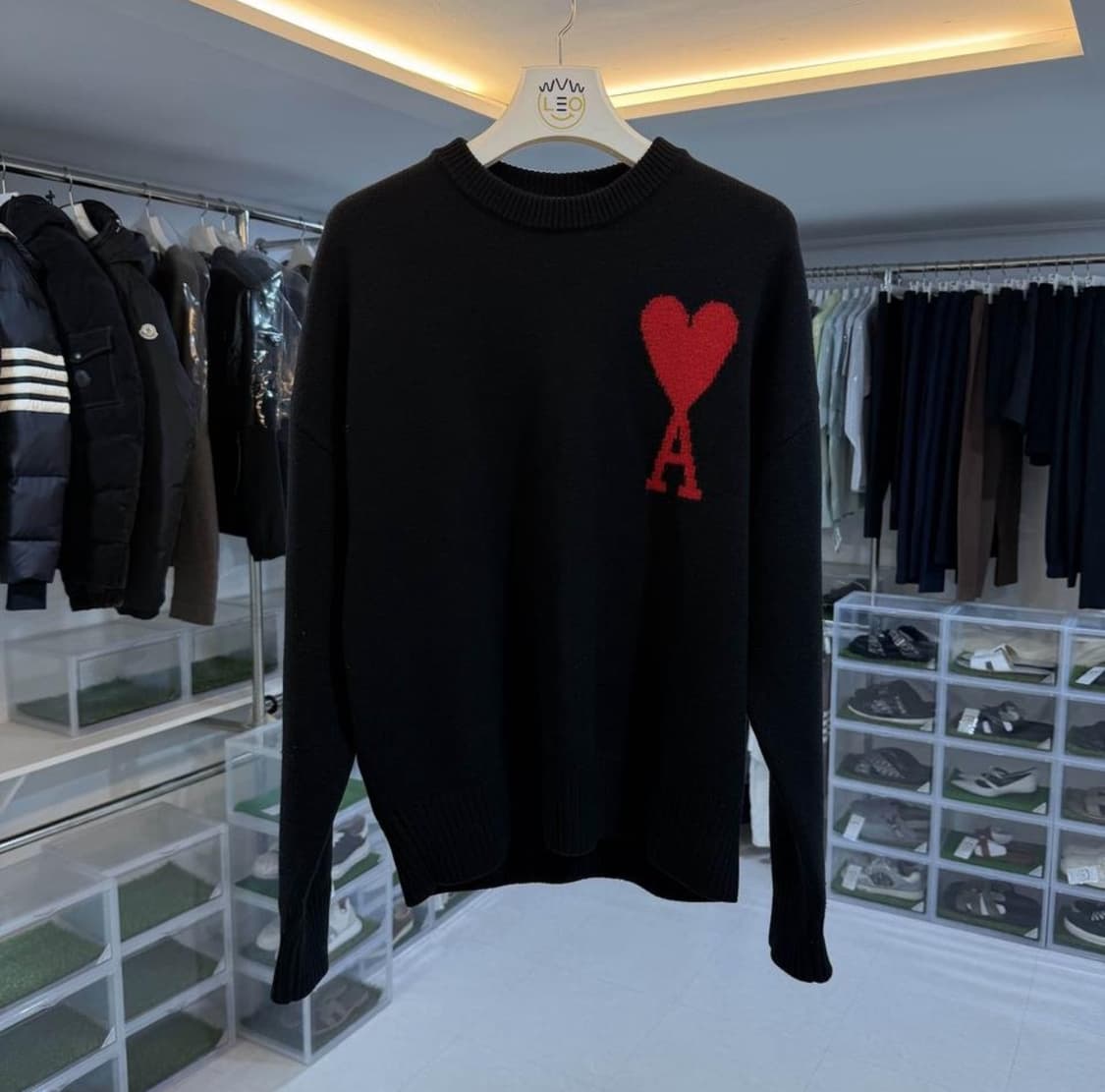 [리오브전포점] 아미 인타르시아 빅하트 로고 니트 상품이미지1