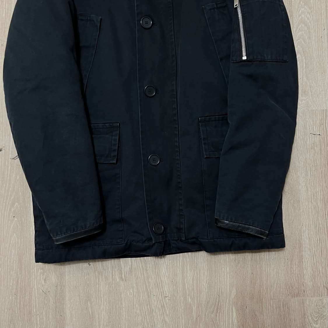 산드로 옴므 오버사이즈 퍼후드 야상 패딩 점퍼 S/90  상품이미지3