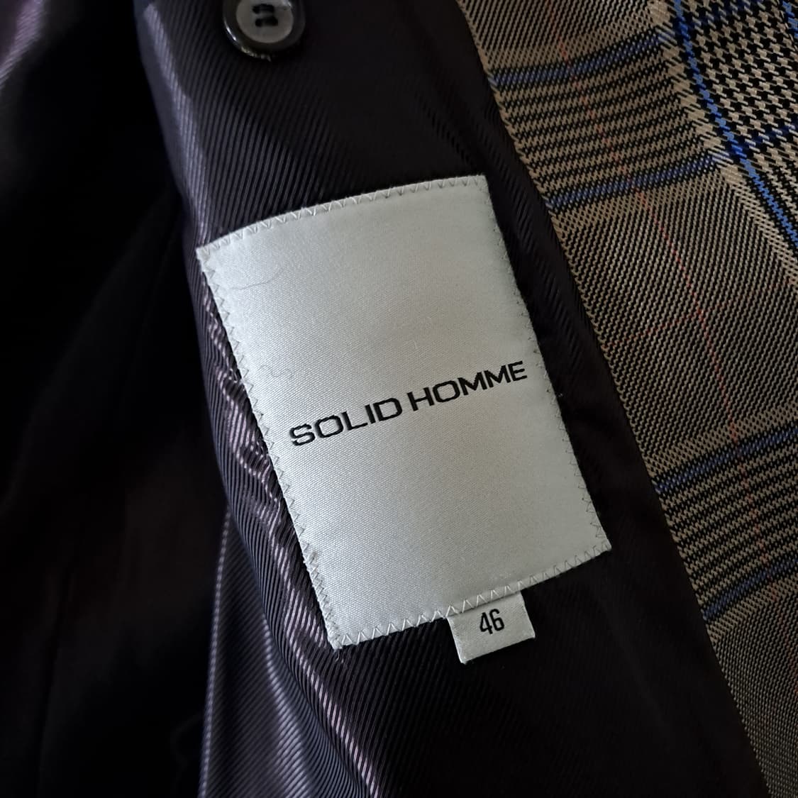 (새상품급 택포) 솔리드옴므 발마칸 체크 롱 코트 B577 상품이미지7