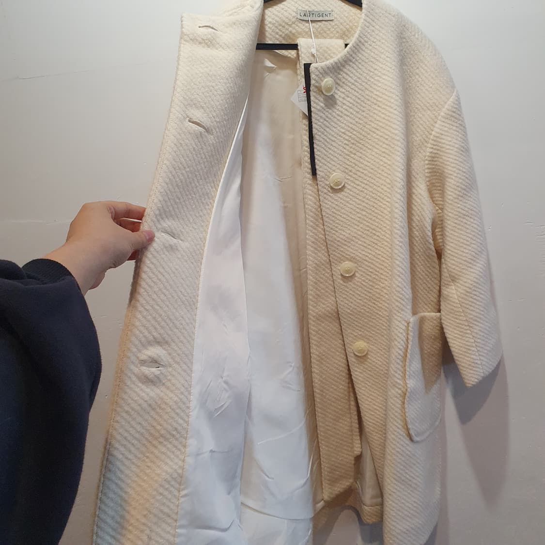 lartigent 아이보리 루즈핏 코트 상품이미지4