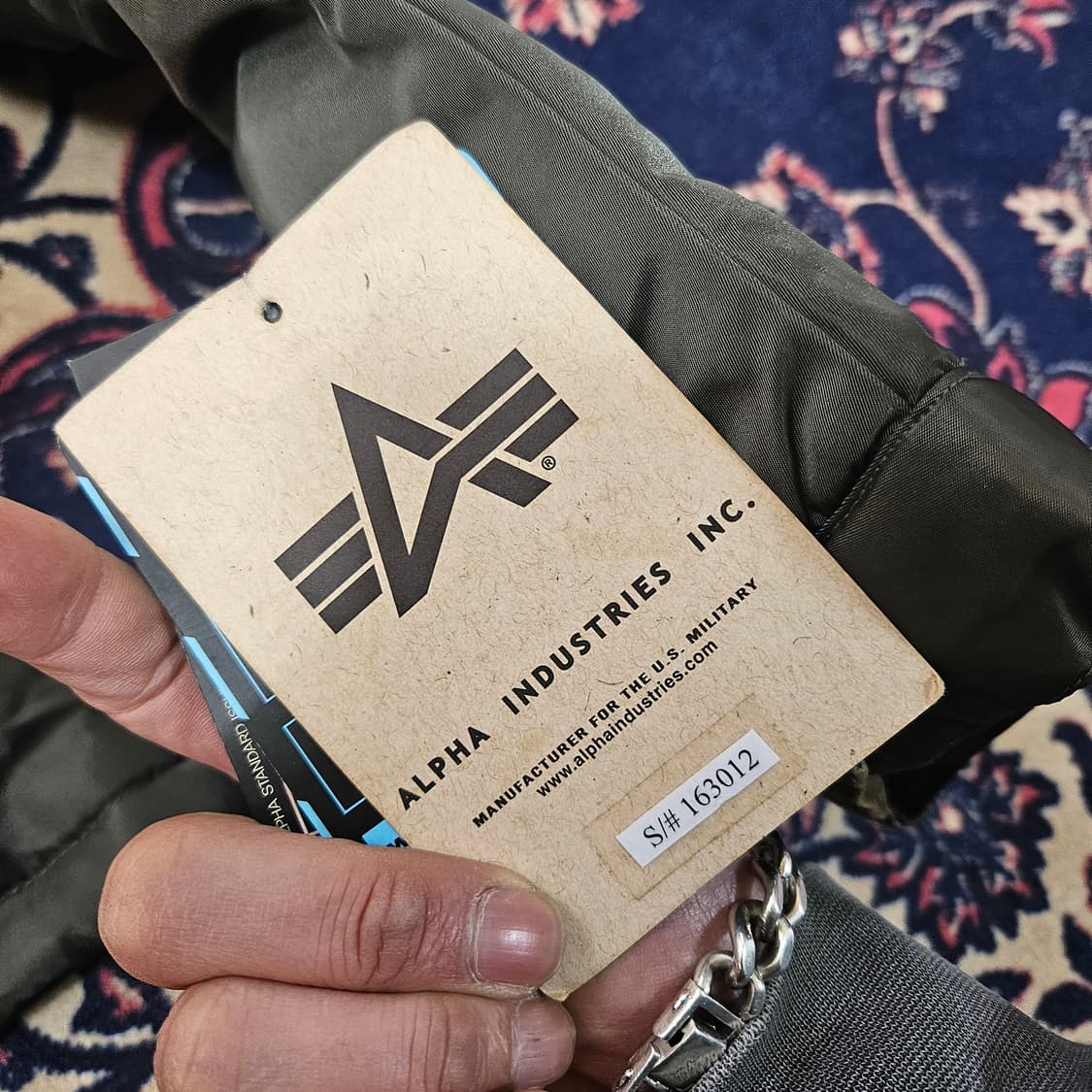 (새상품)알파인더스트리 벨티드 가죽덧댐 누빔 항공 점퍼 상품이미지9