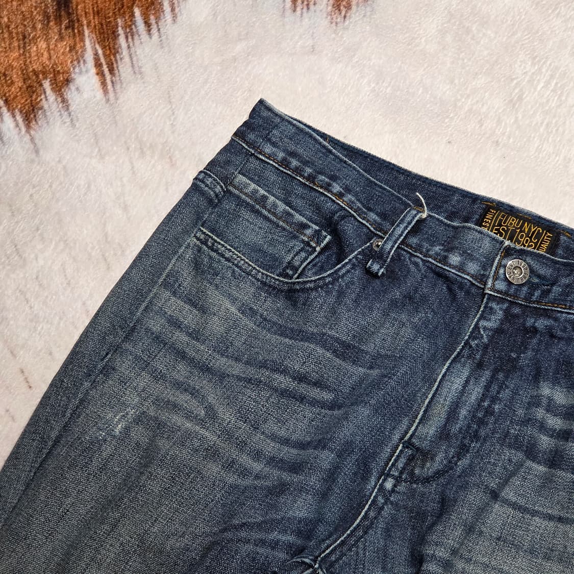 후부 중청 슬림 스트레이트핏 데님 팬츠 상품이미지5